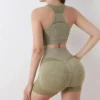 2Pcs/Set New High Waist Women Yoga Set Crop Top Seamless Workout Sportswear Elastic Plus Size Leggings Sports Suits