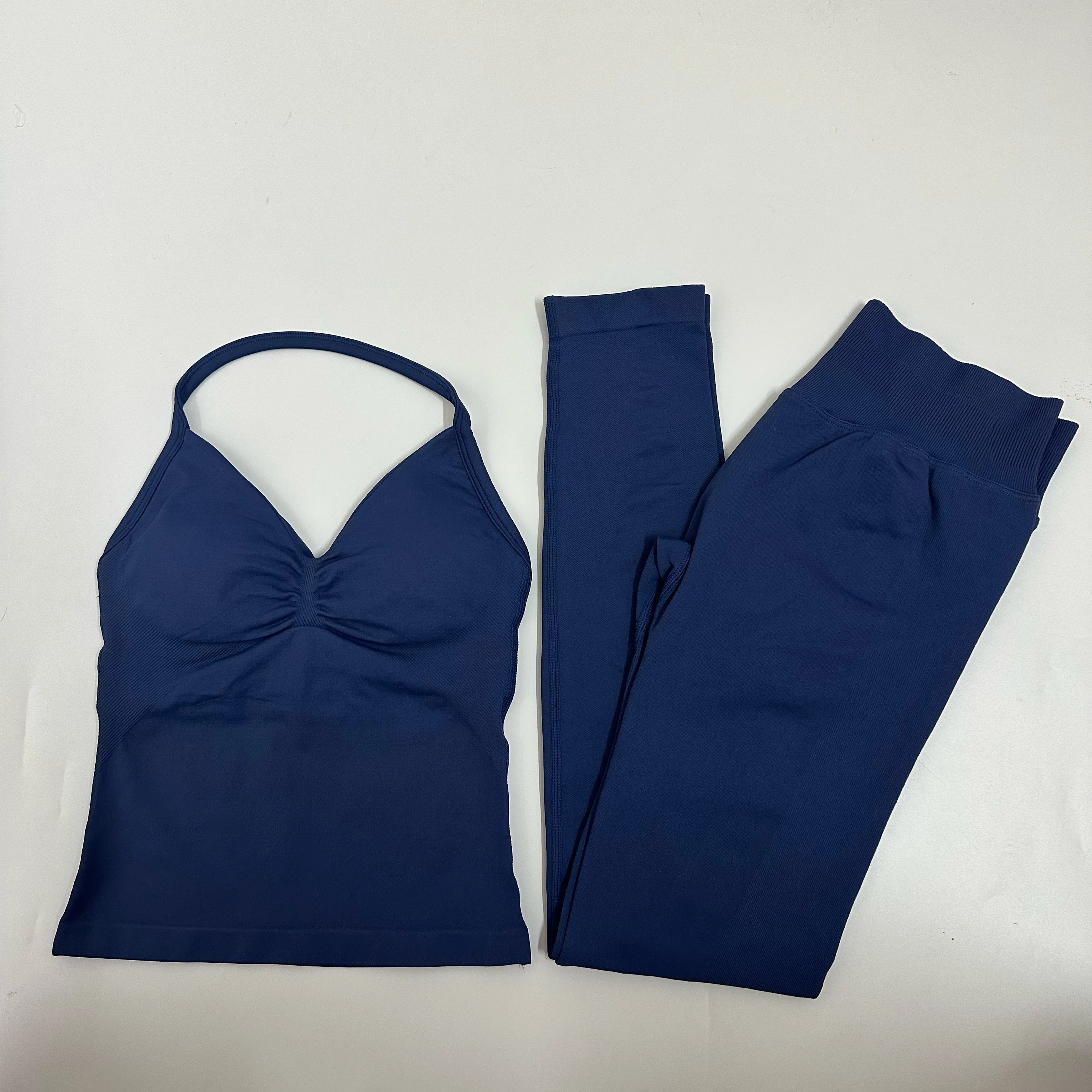 Impact 2 Pieces Set Yoga Leggings Set Women Backless Tank Tops High Waist Scrunch Gym Suit Fitness Clothes Outfit Yoga Set - Image 6