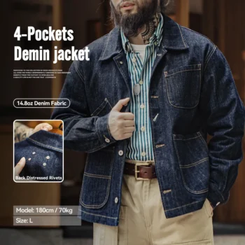 Denim Jacket + 4-Pocket Design + Versatile Spring Streetwear + Men
