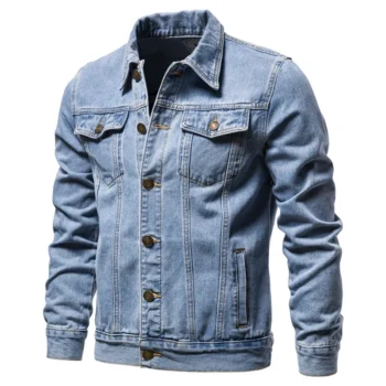 Denim Jacket Oversized Cotton Versatile Outerwear Men