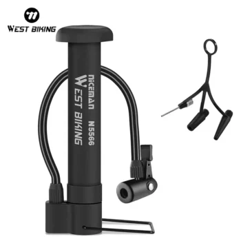 MTB Floor Bike Pump, 80 PSI Manual Air for Schrader Tires