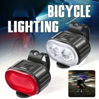 Bicycle Light Set Rechargeable LED Front & Rear Lights Safer Night Rides