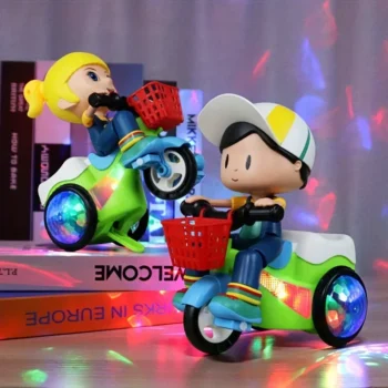 Music Stunt Tricycle Car with 360° Luminous Rotate—Easy Fun, Kids