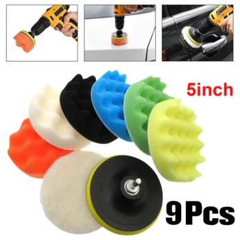 Car Polishing Sponge Pads Kit Foam Pad Buffer Kit Polishing Machine Wax Pads for Auto Motorcycle motor vehicle Removes Scratches