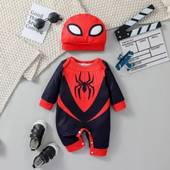 Jumpsuit + Cartoon Spider Long Sleeve + Cozy All-Season Wear + Hat (2-Pack)