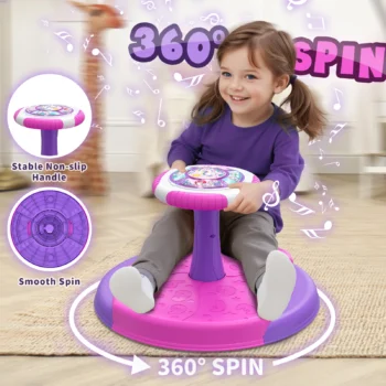 360° LED Music Spinning Seat Activity Toy for Toddler Learning