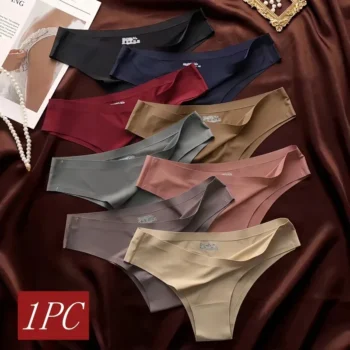 Women Seamless Underwear Ice Silky Brazilian Panties Low Waist Briefs Sports Ultra-thin Comfort Underpants Female Sexy Lingerie