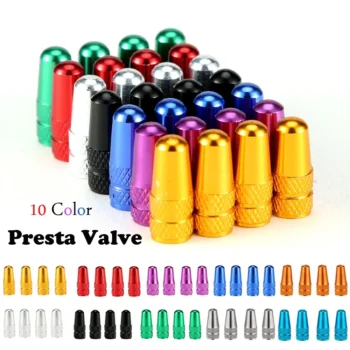 Aluminum Presta Valve Caps (4-Pack) Prevent Dust Leaks for MTB Road