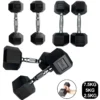 Fixed Hex Rubber Dumbbells (2-Pack) Multi-Weight Fitness 2.5/5/7.5kg