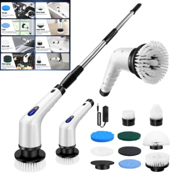 Cordless Spin Scrubber, 10-in-1 Attachments for Fast Kitchen & Bath Clean