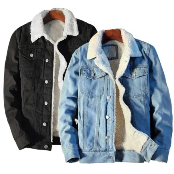 Jacket Denim Inner-Fleece Warmth Men