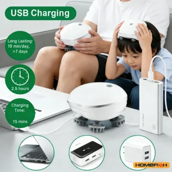 2-in-1 Electric Scalp Cleaner & Pet Massager – Deep Vibration Brush for Hair Wash & Pet Relaxation, Rechargeable & Easy to Clean