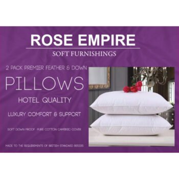 OUTLET PRICE ROSE EMPIRE Premium Duck Feather and Down Pillows with Down Proof Fabric | Hotel Quality Pillow (pack of 2)