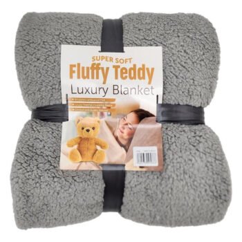 Ultra Soft Teddy Fleece Blanket – Warm, Cosy Throw for Sofa & Bed – Lightweight & Snuggly Winter Blanket – Different Colours and Sizes Available