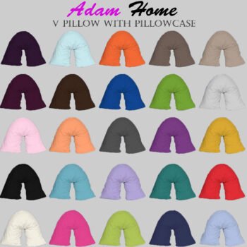 Adam Home V Pillow with Pillowcase Extra Filled Hollow Fiber for Neck Support, Orthopedic, Maternity Pregnancy & Nursing Super Soft & Comfortable V shaped Pillow with Pillowcase