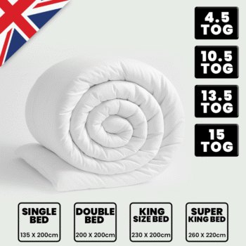 Hypoallergenic All Season Duvets | Breathable Hollowfibre Filled Duvet | Corvin Cover | 4.5 TOG | 10.5 TOG | 13.5 TOG | 15 TOG