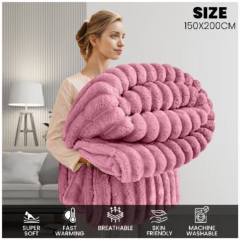 GC GAVENO CAVAILIA Luxury Ribbed Throw Blanket, Ultra-Soft and Cosy Plush Fleece, Lightweight Decorative Sofa Bed Cover, Perfect for All Seasons, Size 150x200cm, Premium Quality Polyester, Stylish Design for Home Comfort | Fast Dispatch from Local Warehouse | Trusted UK Brand