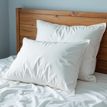 Feather Filled Pillow 1200gsm Duck Feather & Down Fill, Microfiber Cover, 48 x 74 cm Hotel-Style Soft Support Available in Pack of 2 or 4