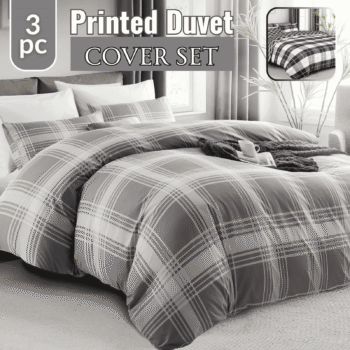 3pcs Luxury Printed Duvet Cover Set – Reversible, Ultra Soft & Breathable Microfiber Bedding, Wrinkle Free, Machine Washable with Button Closure & Includes Pillowcases, Perfect for Bedroom, Guest Room & Dorm