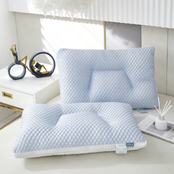 1-Pack Blue Cooling Pillow for Hot Sleepers, Breathable Bed Pillow for Neck & Shoulder Support, Removable Cover, Decorative Cushion, Suitable for Back, Stomach, and Side Sleepers, Hotel, Bedroom, Home Use, 1000g Polyester Filling, 74x48x10cm