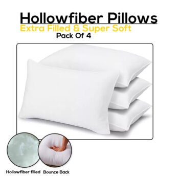 ARLinens Pillows Pack of 4 Hotel Quality Bounce Back Hollowfiber Filled Bedding Plump Pillows Size 75x50cm
