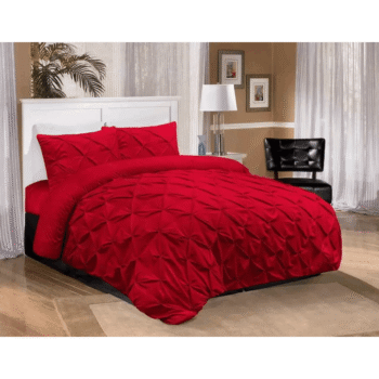 PINTUCK PLEATED ALFORD EGYPTION COTTON MIX DUVET COVER WITH PILLOW CASEA ALL SIZES SINGLE DOUBLE KING SUPER KING