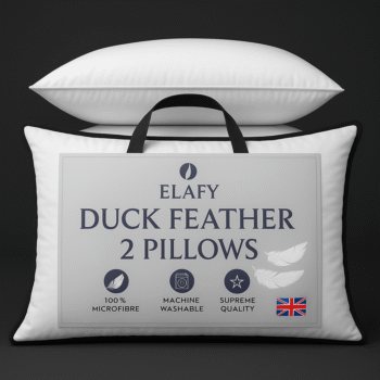 Duck Feather & Down Pillows Extra Filled Hotel Quality 100% Soft Luxury Microfiber Pack of 1or 2 & 4