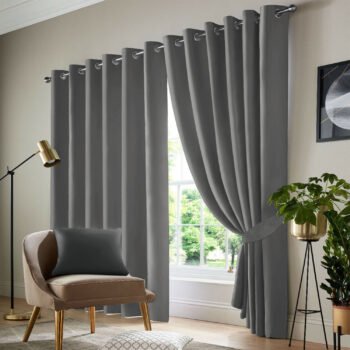 2pcs Full Blackout Curtains, 100% Polyester Fabric, Privacy Protected, Sound proof, Energy saving Grommet Top Curtains for Bedrooms, Living Room, Home Decor & Room Decor
