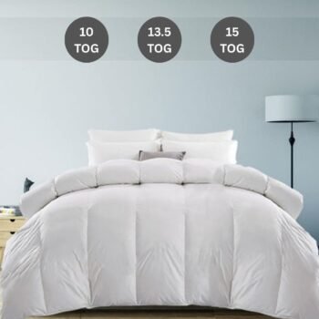 10 13.5 & 15 Tog Microfiber All Seasons Duvet Quilt Soft Warm And Lightweight Bedding for All Bed Sizes Single Double King And Super King