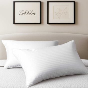 Divine Textiles - 2 BHS Stripe Pillow for Bed, Sofa & Living Room Decor – Soft Supportive Pillow for Everyday Comfort – Elegant Striped Design Enhances Bedroom Aesthetic – Durable, Easy Care & Long-Lasting Pillow for Home Interior Styling