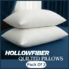 Quilted Pillows Pack of 2 Hotel Quality Bounce Back Deep Filled Soft and Breathable Pillows 29 x 19''