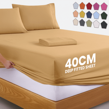 40 CM Extra Deep Fitted Sheets Single Double King Super King Size Bedsheets