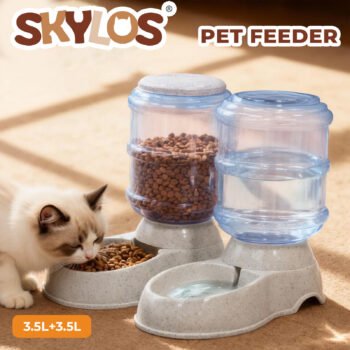 Automatic Feeder & Waterer Set, 3.5L for Dry Food & Fresh Water, 2-Pack