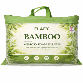 Memory Foam Bamboo Pillow Premium Firm Neck Support and Foam Orthopaedic Hypoallergenic Shredded Bed Pillow PACK OF 1 AND 2 BAMBOO PILLOW.