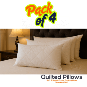 Chilimilii 4 Pack Quilted Bed Pillows Deep Filled Soft & Bounce Back Hotel Quality Support