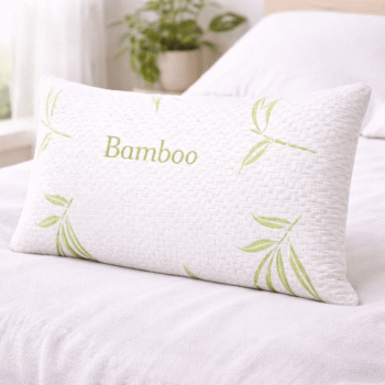 Bamboo Memory Foam Pillow Neck & Shoulder Support Sleeping Comfortable Bed Pillows with Removable Covers Hypoallergenic Pillow for Side & Back Sleepers