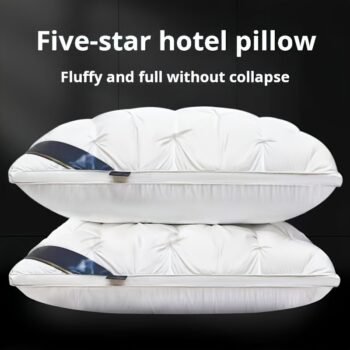 Pack of 2 3D Sleep Pillow, Extra-Large Luxury Hotel-Quality Bed Pillows, Comfortable Pillow for Sleeping, White Standard Style Home & Hotel Use