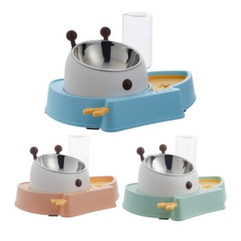 Cat Food Bowl with Stand, 15° Tilted Design, Better Feeding, 3 Colors