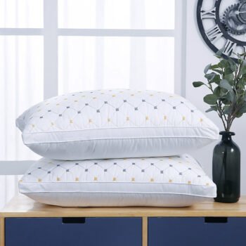 2PCS Luxury Starry White Pillow Inserts 74x48cm - Double-Edged Design with Ultra-Soft Microfiber & Firm Support, Hotel Quality Cooling Polyester Fill for Bed/Sofa