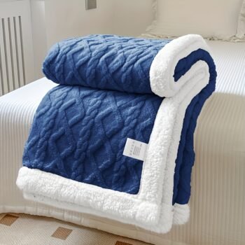 Throw Blanket - Fluffy Soft Cosy Winter Blankets, Thick Warm Throws for Sofa Bed Office Travel Christmas Gift White, Beige, Light Grey, Light Blue, Dark Grey & Dark Blue