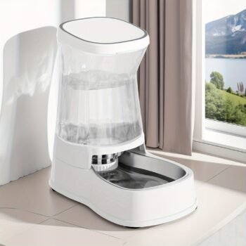 Pet Water Dispenser 3.85L Gravity Feed Stainless Steel Bowl, 304, No Battery, Easy Clean for Dogs & Cats