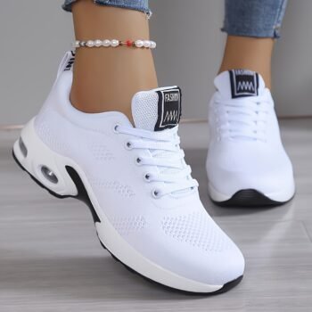 Air-Cushioned Sneakers—Lightweight Sole for Breathable Comfort, Solid