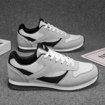 Low-Top Sneakers Breathable Anti-Slip Cushioning for Comfort, Lace-Up