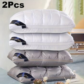 2pcs Pillow New Upgraded Thickened 5-Star Hotel Quality Pillow, Can Be Used All Year Round, Non-collapsing High Pillow Core, Deep Sleep Neck Support, Suitable for Home Bedrooms and RV Bedrooms