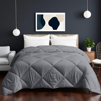 Tog 2.5 | 7.5 | 13.5 Grey All-Weather Diamond Patterned Duvet Quilt Comforter | All-Weather Airy Lightweight Cozy Bedding for Home And Hotel