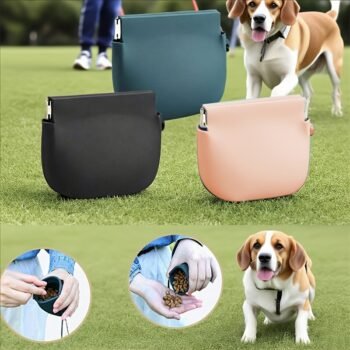 Dog Treat Pouch Auto-Closing One-Hand Pocket Bag for Training Rewards