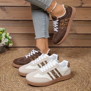 Casual Sneakers - Lightweight Cushion, Non-Slip Comfort, Brown for Women