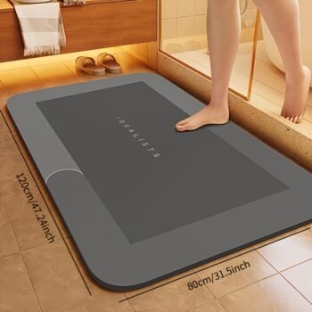 [Popular Choice] Super Absorbent Quick-Dry Bath Mat - Soft, Non-Slip Diatomite Design, Suitable for Showers, Bathtubs, and Doors - Hypoallergenic, the Perfect Home Decor Accessory