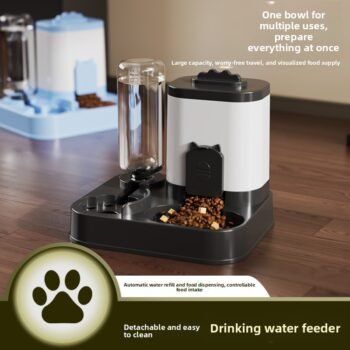 Automatic Pet Feeder & Water Dispenser Combo, Dual Bowl—Fresh Flow
