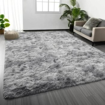 1pc 230*160cm Thick Large Shaggy Rugs Living Room Bedroom Carpet Hallway Runner Rug Floor Mats Light Grey